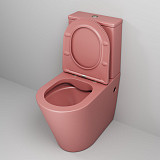 Унитаз GR-4480PIMS Color (620*365*810) РОЗОВЫЙ МАТОВЫЙ напольный БЕЗОБОДКОВЫЙ, 2 места
