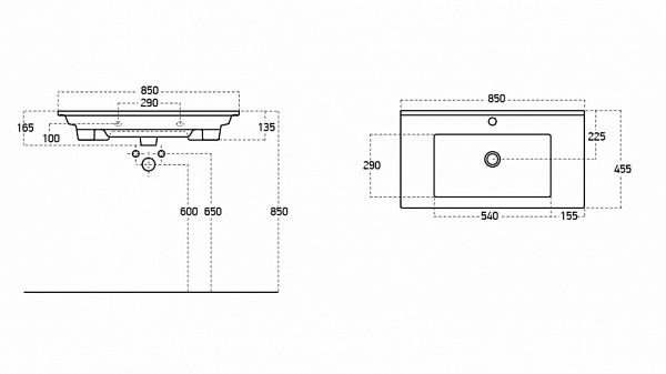 Раковина для тумбы Sanovit Atria 85 9085-KL