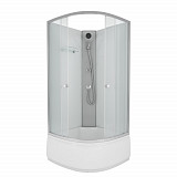 Душ.каб. NG-7308-14BK (900х900х1950) высокий поддон(40см) стекло МАТОВОЕ 4 места