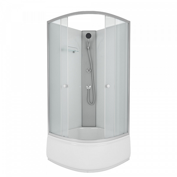 Душ.каб. NG-7308-14BK (900х900х1950) высокий поддон(40см) стекло МАТОВОЕ 4 места