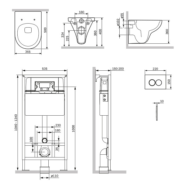 IS70101.901700 Инсталляция с клав ProC L белый глянц с подвес унит Gem FlashClean с сид м/лифт