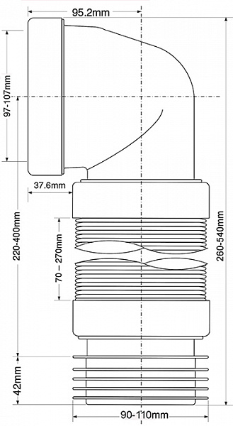 Гофра для унитаза McAlpine MRWC-F11R