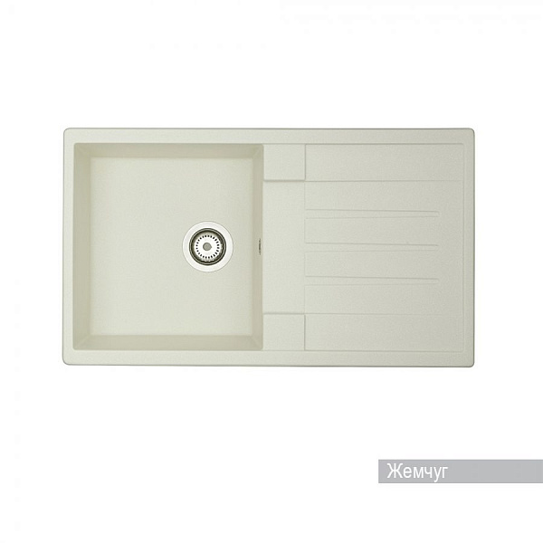 Мойка для кухни Aquaton Верона прямоугольная с крылом жемчуг 1A710032VR240