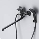 F85A90122 X-Joy, смеситель д/ванны/душа, излив 350 мм, черн