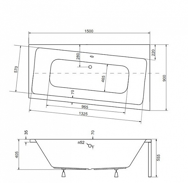 Акриловая ванна Besco Infinity 150x90 WAI-150-NP Правая