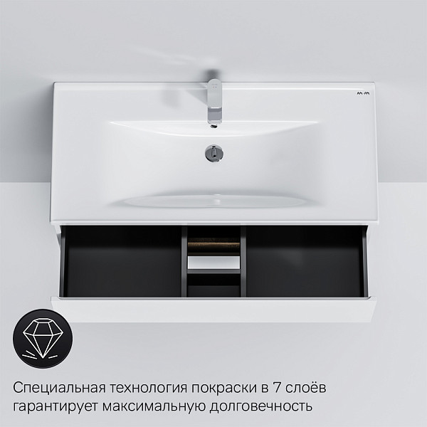 M85AFHX1002WG X-Joy, База под раковину, подвесная, 100 см, 2 ящика, белый глянец