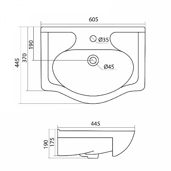 Полукруглая раковина Santek Селигер 60 1WH110268