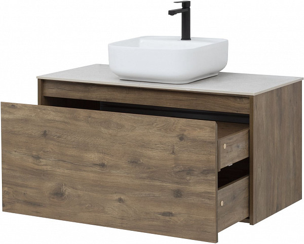 Тумба под раковину Aquanet Nova Lite 100 дуб рустикальный (1 ящик) 00249520
