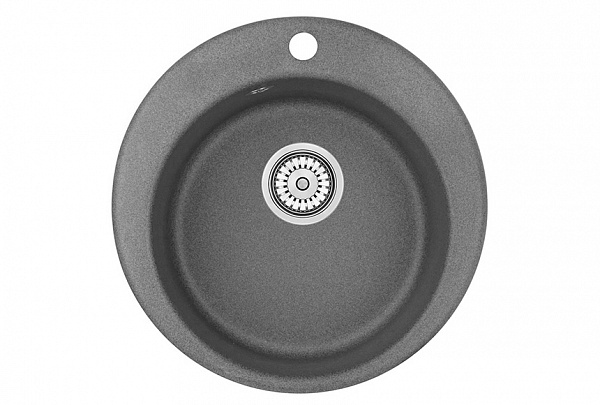 Мойка кухонная Granula круглая кварц 4801, ГРАФИТ