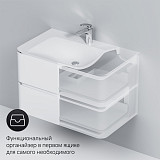 M30FHX0802WG Sensation, База под раковину, подвесная, 80 см, ящики, белый, глянцевая, шт