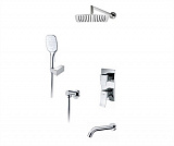 Встраиваемый комплект для ванны с верхней душевой насадкой, лейкой и изливом Wasserkraft А171619