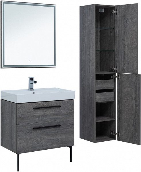 Тумба под раковину Aquanet Nova 75 дуб рошелье (2 ящика) 00242260