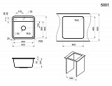 5001, ГРАФИТ, кухонная мойка, СтандАРТ кварц