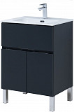 Тумба под раковину Aquanet Алвита New 60 1 ящик, 2 дверцы, антрацит 00277547