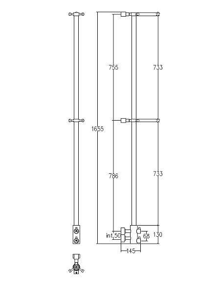 Полотенцесушитель водяной Margaroli Acrobaleno 416, цвет: хром 416LCR