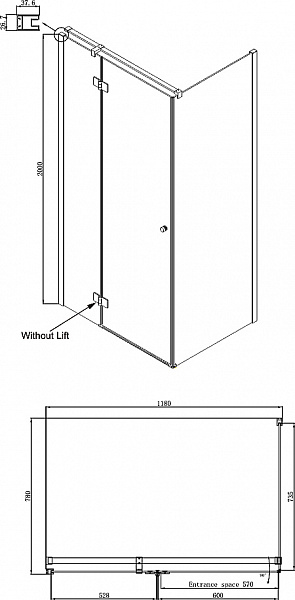 Душевое ограждение Ambassador Diamond 12011104L