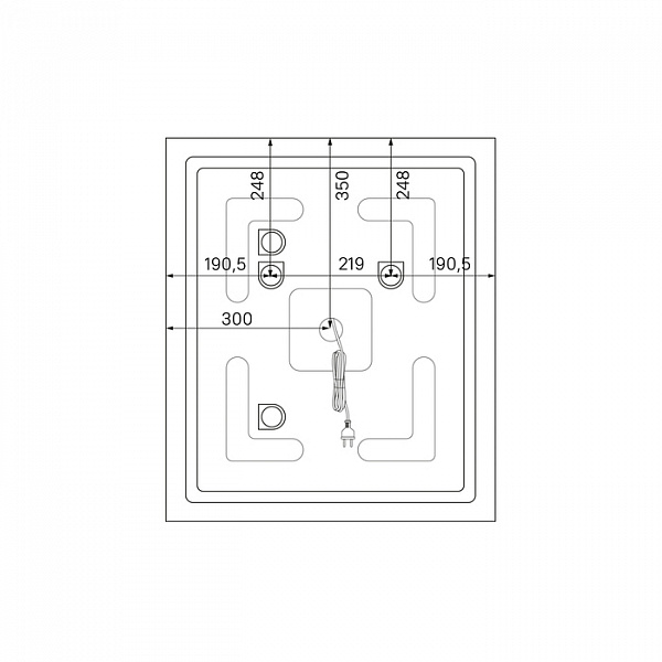 Зеркало с подсветкой, 60 см, Oxford, IDDIS, ЗЛП111