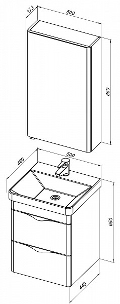 Зеркало-шкаф Aquanet Орлеан 50 белый 00183075