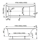 Акриловая ванна Vagnerplast Veronela 160x70 VPBA167VEA2X-04