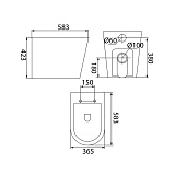 Унитаз приставной, безободковый, Calipso, IDDIS, CALRDSEi26