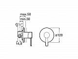 Смеситель Roca Targa для душа скрытого монтажа 5A2260C00