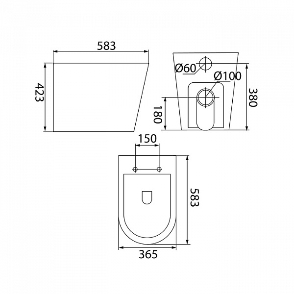 Унитаз приставной, безободковый, Calipso, IDDIS, CALRDSEi26