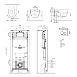 IS49051.111738 Комплект инсталляция с клав Pro L глянц хром с подвесным унитазом Awe с сид м/лифт