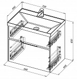 Тумба под раковину Aquanet Латина 70 белый (2 ящика) 00180032