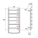 Полотенцесушитель электрический Point Афина PN04848 П6 400x800 диммер справа, хром