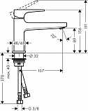 Смеситель для раковины Hansgrohe Metropol 32502000 с донным клапаном Push-Open
