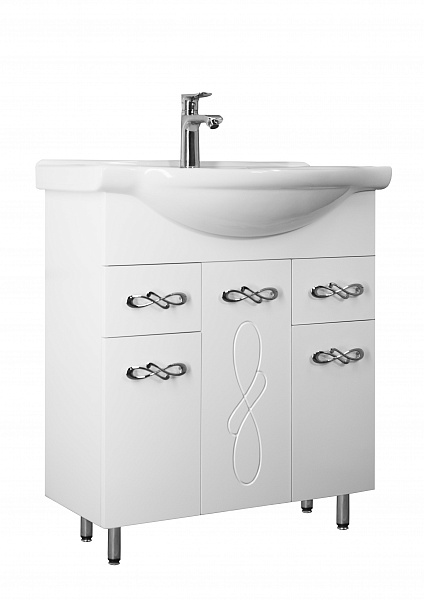 Тумба "Венеция 75" (2 ящ.) с раковиной Байкал 75 ЛС-00002282