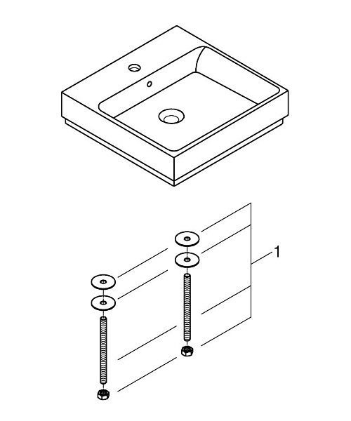 Раковина накладная Grohe Cube Ceramic 3947800H
