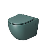 Унитаз GR-4411OLMS Color (550*365*395) ЗЕЛЕНЫЙ МАТОВЫЙ подвесной БЕЗОБОДКОВЫЙ