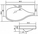 Раковина для тумбы Aquanet Сопрано 95 L НФ-00007873
