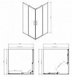 Душевое ограждение Azario SEATTLE 100х100х195 хром, 6мм прозрачное стекло