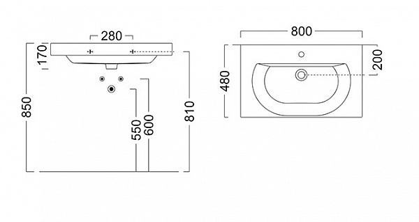 Раковина на тумбу Kerama Marazzi Buongiorno BG.wb.80
