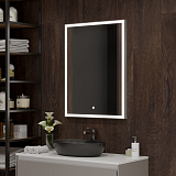 Зеркало Континент "Frame Silver LED" 600х800