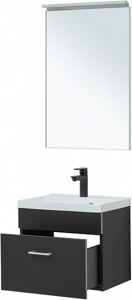 Тумба под раковину Aquanet Верона 50 черный матовый 00272430