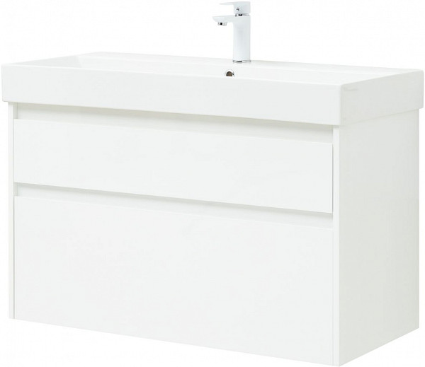 Тумба под раковину Aquanet Nova Lite 100 (SLIM SYNERGY) белый, 2 ящика 00249940