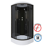 Душ.каб. NG-6501-14 (900х900х2150) низкий поддон(26см) стекло ТОНИРОВАННОЕ алюм черный 4 места