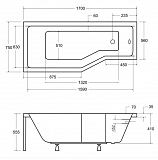 Акриловая ванна Besco Integra 170x75 WAI-170-PL2 Левая