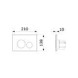 I049001 Pro L, клавиша для инсталляции пневматическая, пластик, белый