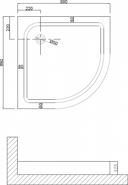 Душевой поддон Niagara Nova 90х90х13 NG- 90-90