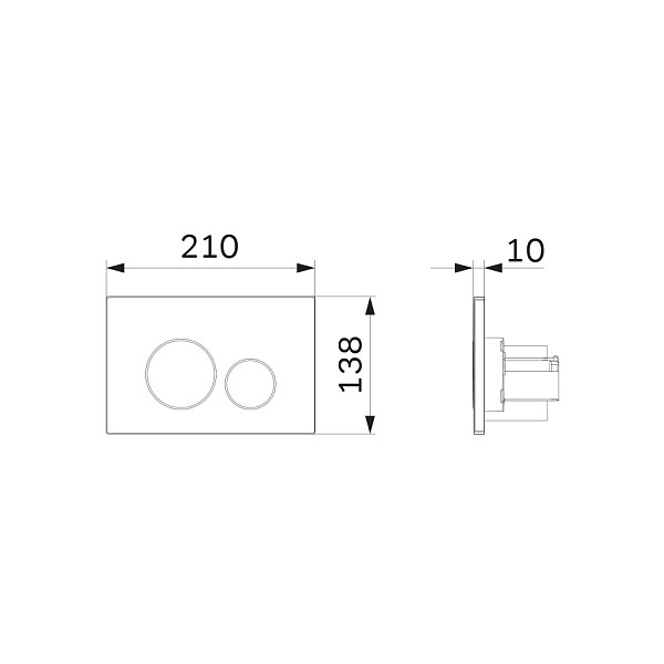 I049001 Pro L, клавиша для инсталляции пневматическая, пластик, белый