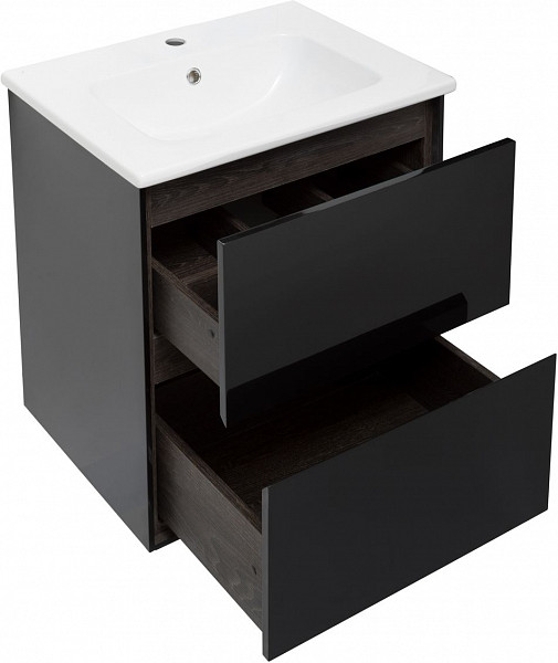 Тумба под раковину Aquanet Милан 60 черный глянец 00269306