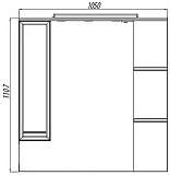 Зеркало-шкаф Акватон Эмили 105x111 1A008602EM01L левый с подсветкой