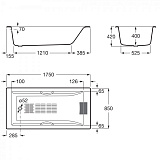 Чугунная ванна Roca Belice 175x85 ручки и подголовник в комплекте 233550000