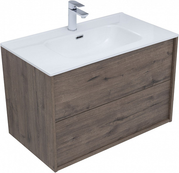 Тумба под раковину Aquanet Lino 80 (Flat) дуб веллингтон 00287543
