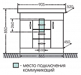 Тумба под раковину напольная Монарх 90 Санта 700207