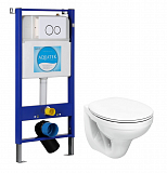 Комплект унитаз подвесной Kolo Idol и инсталляция Aquatek Slim с клавишей
